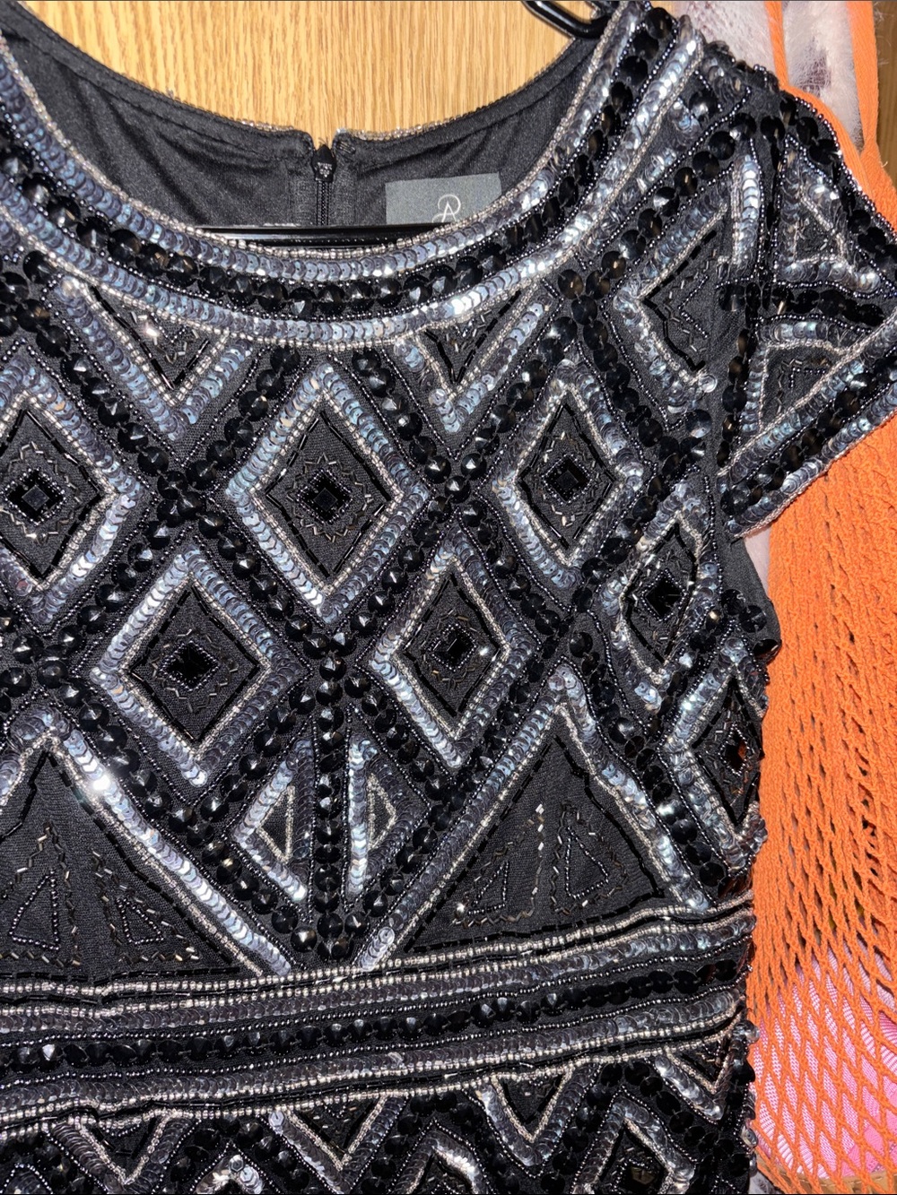 Adrianna Papell Gunmetal Beaded Dress - Picture 8 of 10
